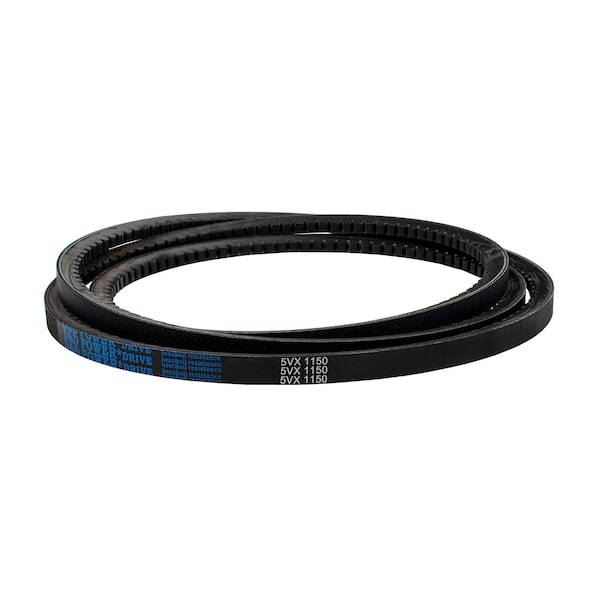 D&D 5VX1150 Cogged, Wedge V-Belt, 115 in Outside Length, 5/8 in Top Width, 17/32 in Thickness, 1 Ribs 5VX1150 - main
